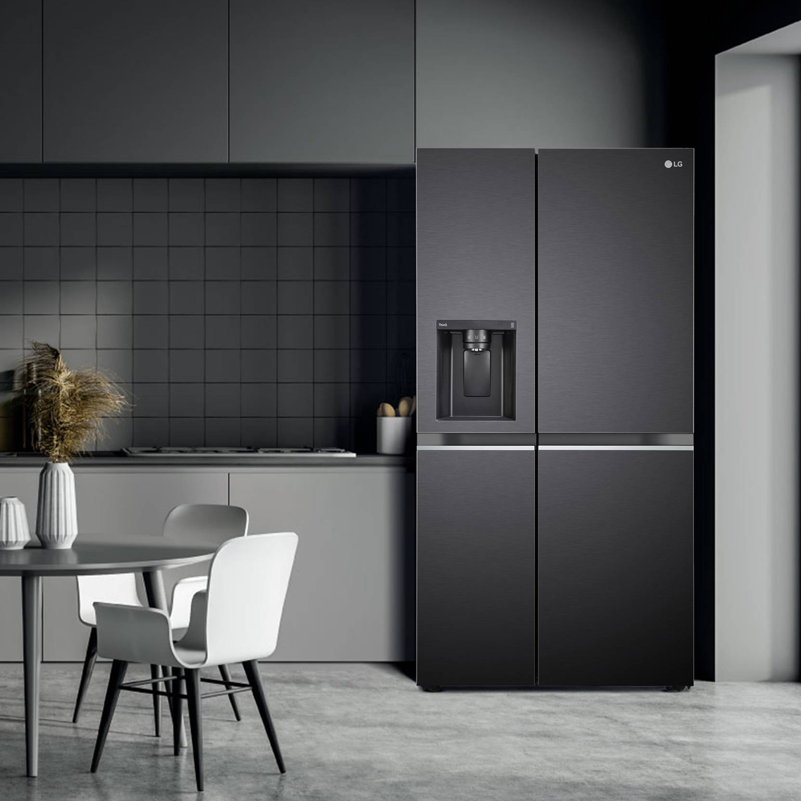 Matt black online fridge freezer